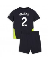 Manchester City Kyle Walker #2 Vieraspaita Lasten 2024-25 Lyhythihainen (+ shortsit)